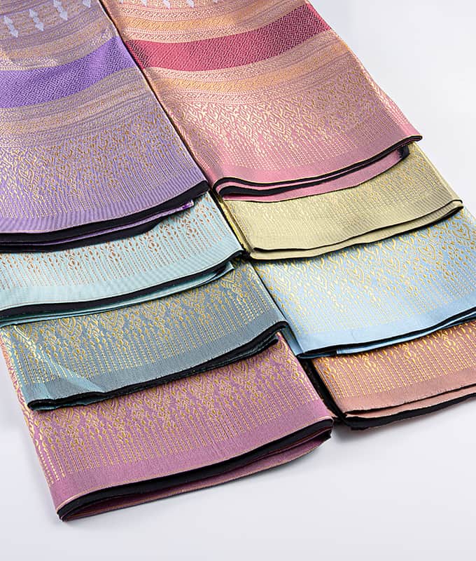 Tecido sarongue tailandês tradicional popular, todo tecido jacquard de poliéster