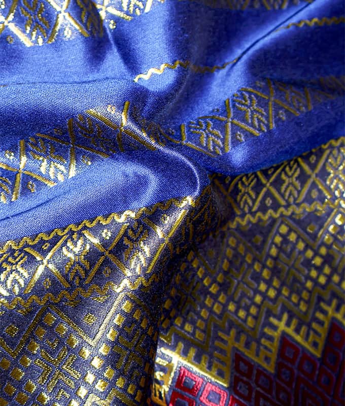 Tecido 100% poliéster Jacquard colorido do sudeste asiático Sarongue